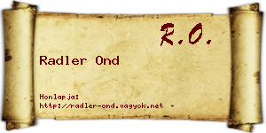 Radler Ond névjegykártya